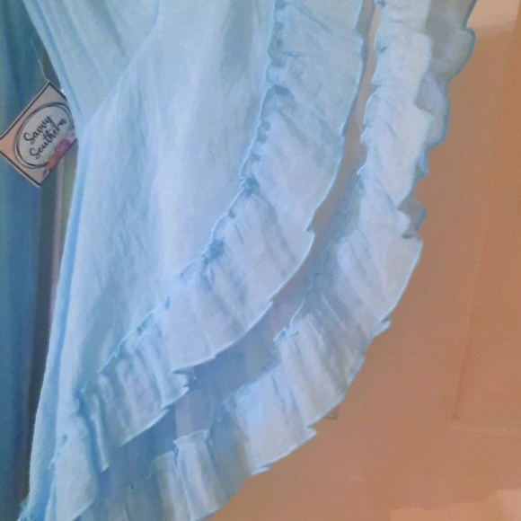 Powder Blue Relaxed Ruffled Tunic - Picture 5 of 9